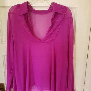 Free People fuchsia blouse size L